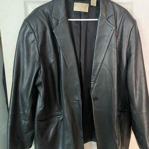 Womens Vintage Leather Blazer